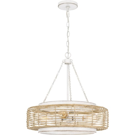 Quoizel Waylon 4-Light Antique White Pendant QP5573AWH